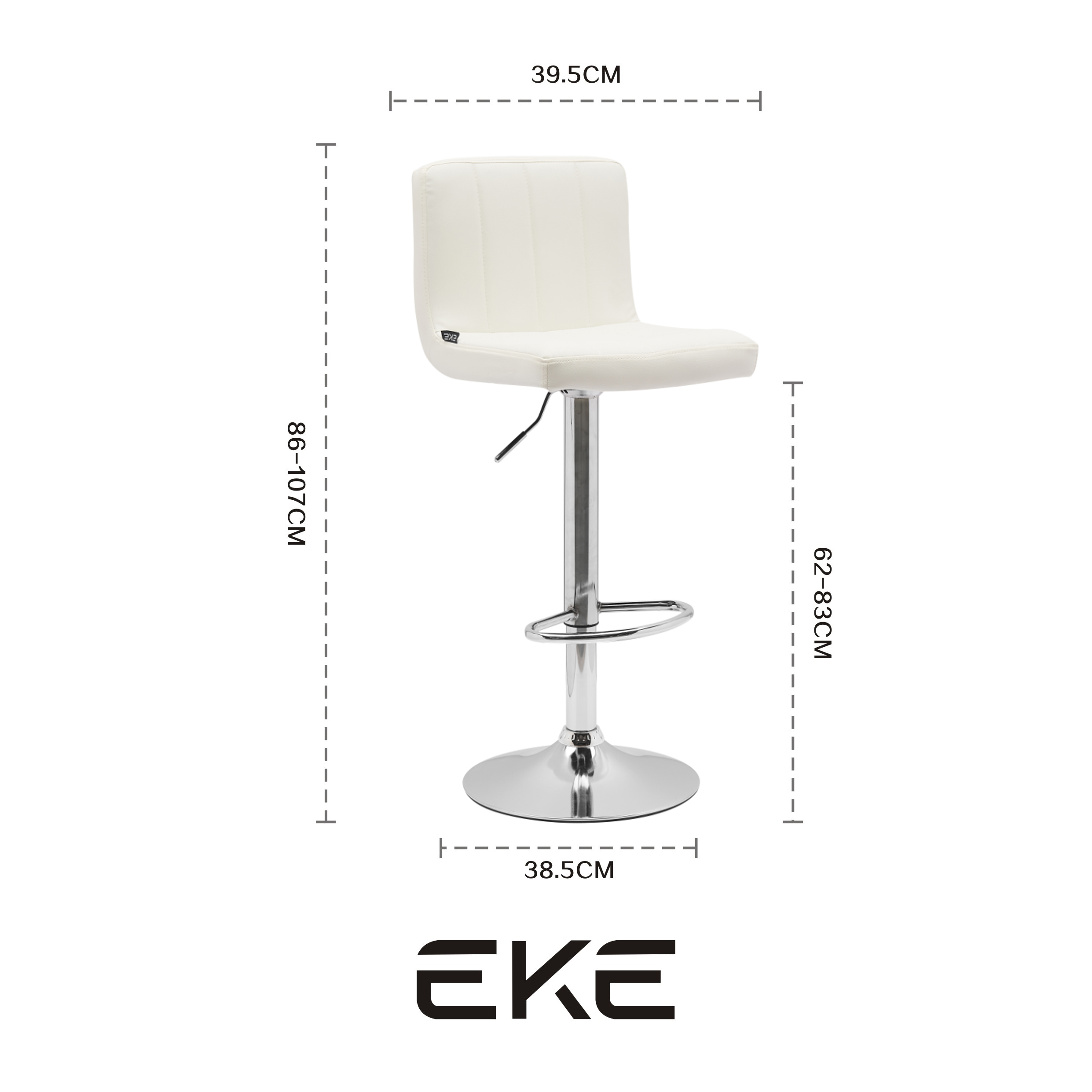 Foto 6 pulgar | Silla Alta EKE Life Home 8152 Blanco
