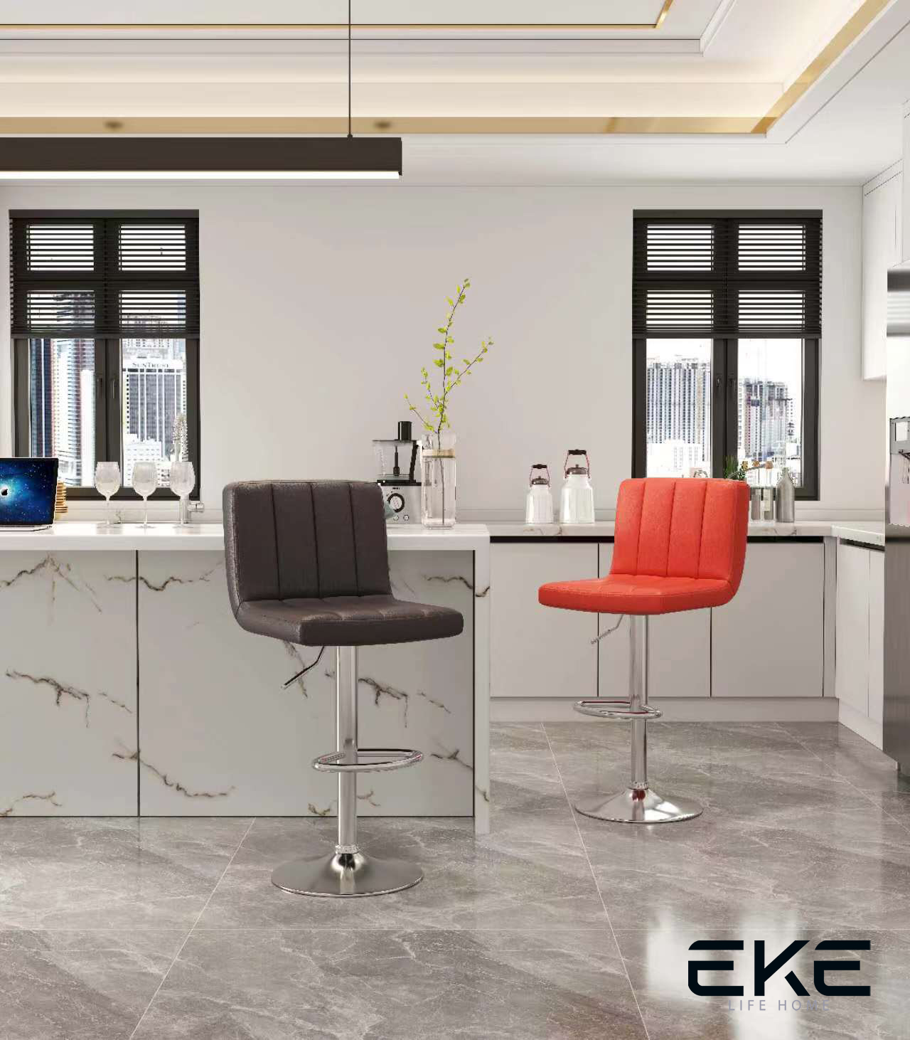 Foto 8 pulgar | Silla Alta EKE Life Home 8152 Blanco
