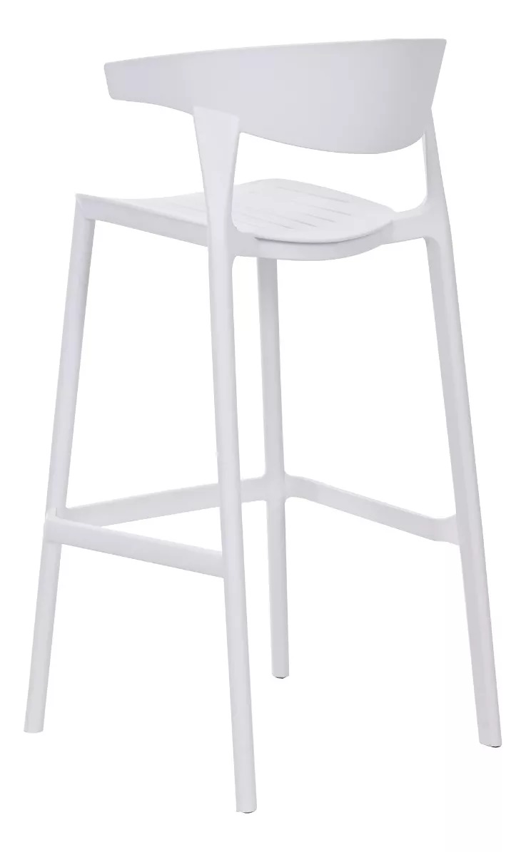 Foto 4 pulgar | Set 4 Bancos con Respaldo Plástico Blancos