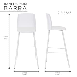 Foto 8 | Sillas Altas EKE Life Home para Desayunador Blancas 2 Piezas