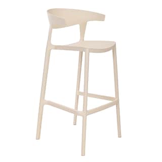 Foto 2 | Set 4 Bancos con Respaldo Plástico Beige