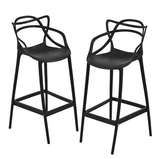 Foto 1 | Set 2 Bancos Sillas Altas Nealtican Barra Cocina Desayunador Eke Negro