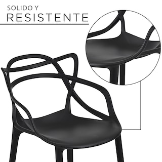 Foto 5 | Set 2 Bancos Sillas Altas Nealtican Barra Cocina Desayunador Eke Negro