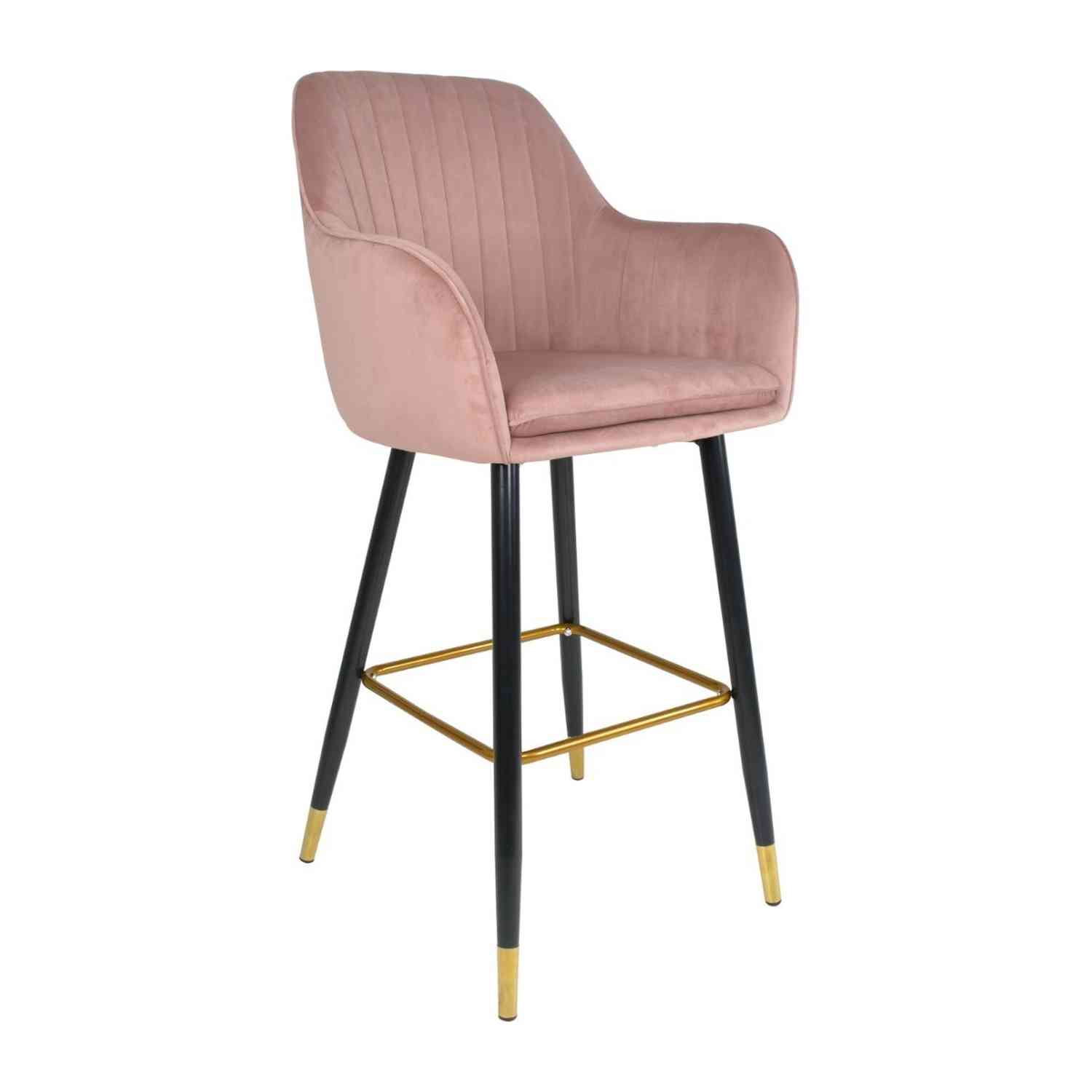 Silla Alta Tapizada Sillon Eames Rosa Terciopelo Rosa