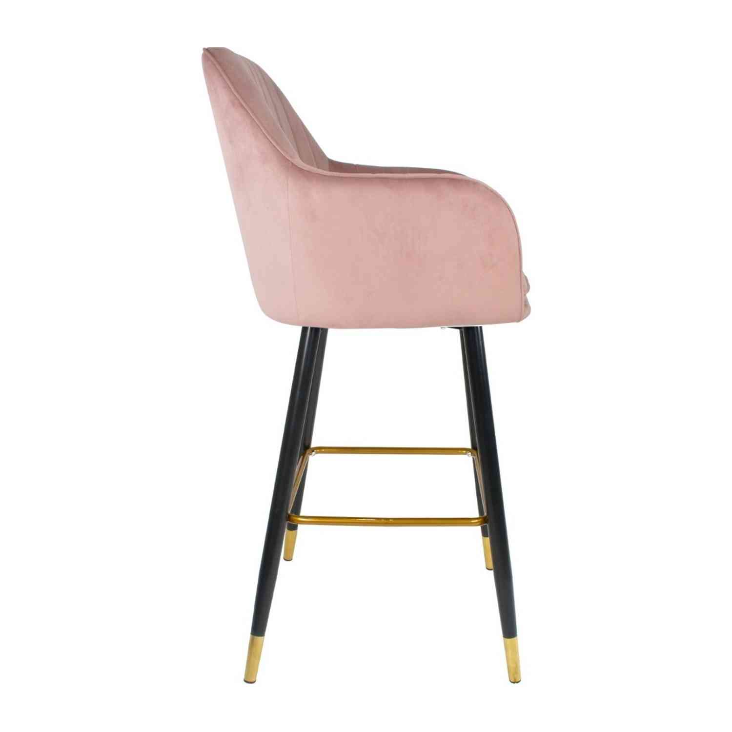 Foto 3 pulgar | Silla Alta Tapizada Sillon Eames Rosa Terciopelo Rosa