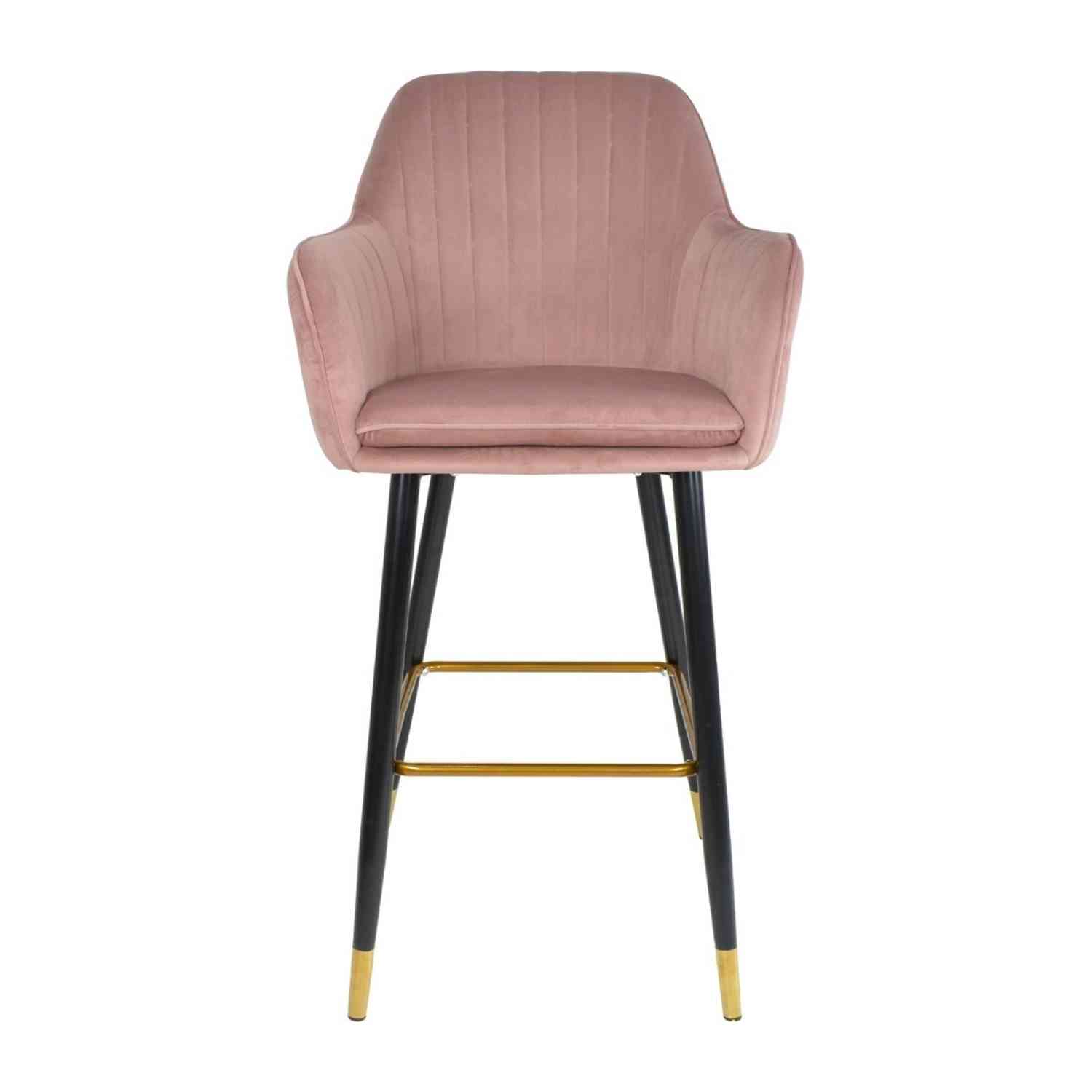 Foto 4 pulgar | Silla Alta Tapizada Sillon Eames Rosa Terciopelo Rosa