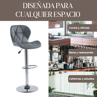 Foto 7 | Set de 2 Sillas Altas Latte Grises Diseño Elegante y Confortable