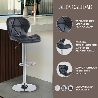 Foto 6 | Set de 2 Sillas Altas Latte Negros Diseño Elegante y Confortable