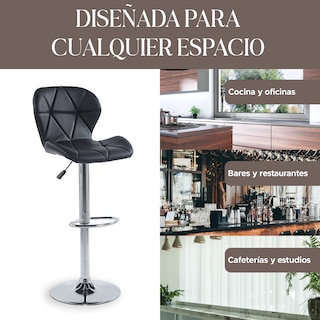 Foto 7 | Set de 2 Sillas Altas Latte Negros Diseño Elegante y Confortable