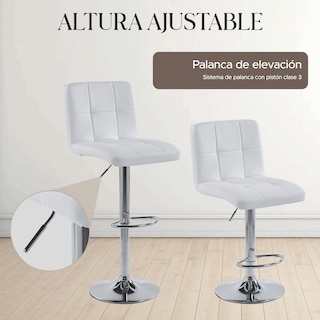 Foto 4 | Set de 2 Sillas Altas Maple Blancos Estilo Moderno y Elegante