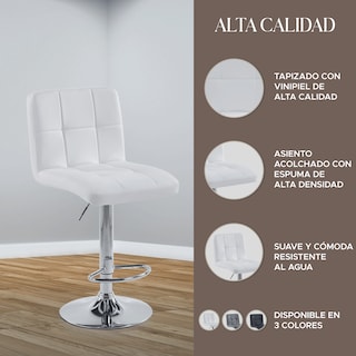Foto 6 | Set de 2 Sillas Altas Maple Blancos Estilo Moderno y Elegante