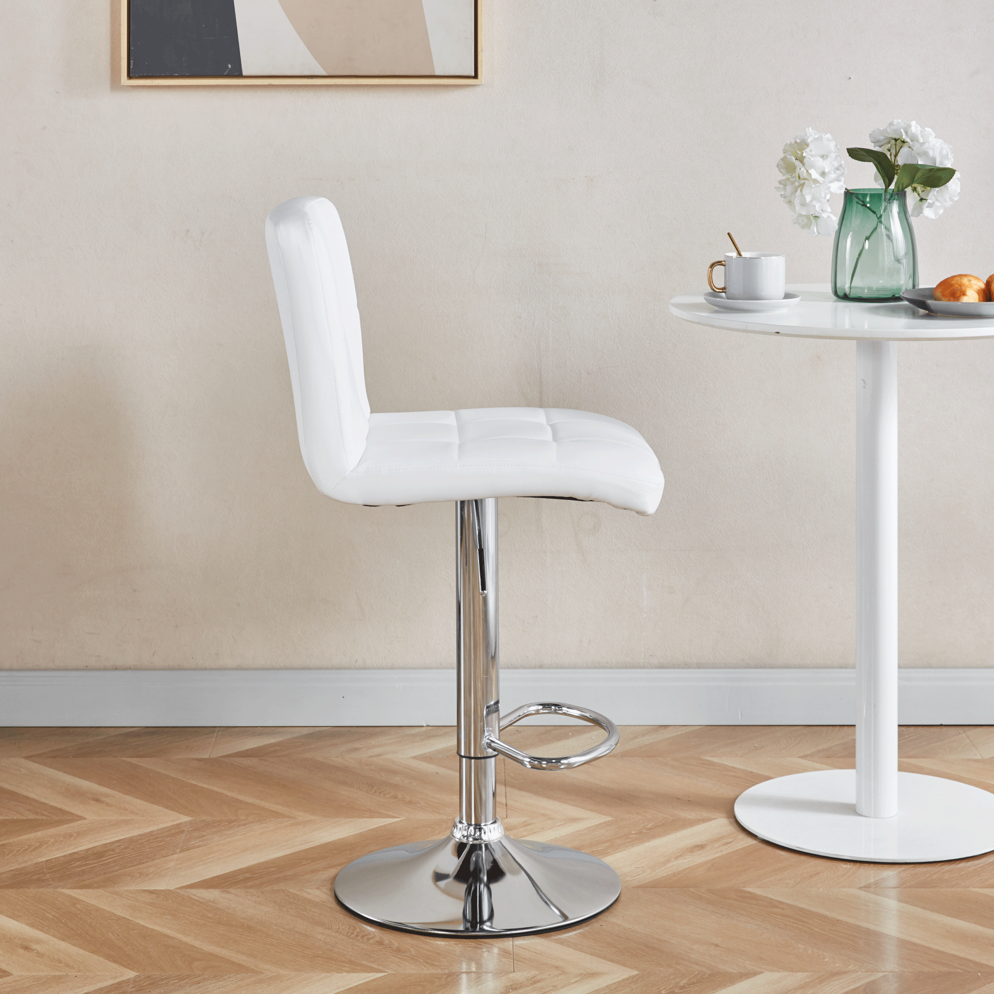 Foto 8 pulgar | Set de 2 Sillas Altas Maple Blancos Estilo Moderno y Elegante