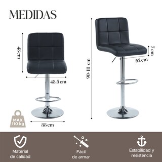 Foto 3 | Set de 2 Sillas Altas Maple Negros Estilo Moderno y Elegante