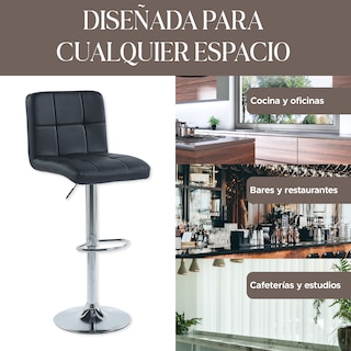 Foto 7 | Set de 2 Sillas Altas Maple Negros Estilo Moderno y Elegante
