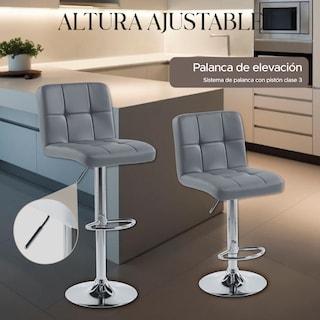 Foto 7 | Set de 2 Sillas Altas Maple Gris Estilo Moderno y Elegante