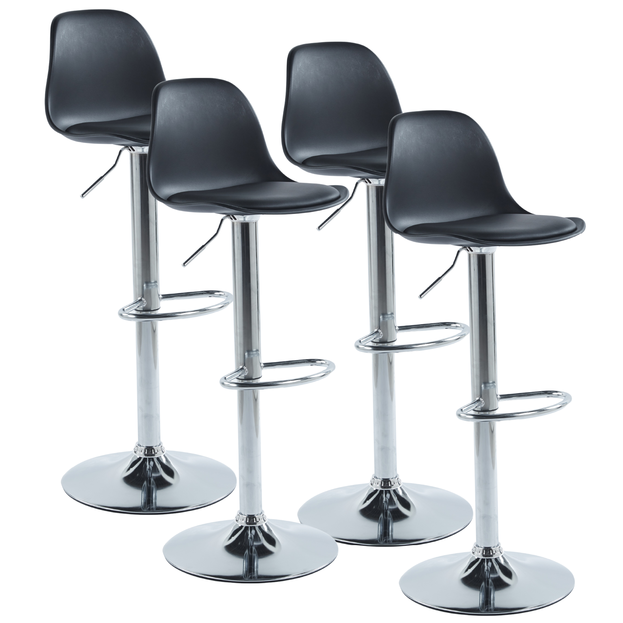 Foto 1 | Set de 4 Sillas Altas Elegantes Espresso Negros Diseño Moderno y Sofisticado