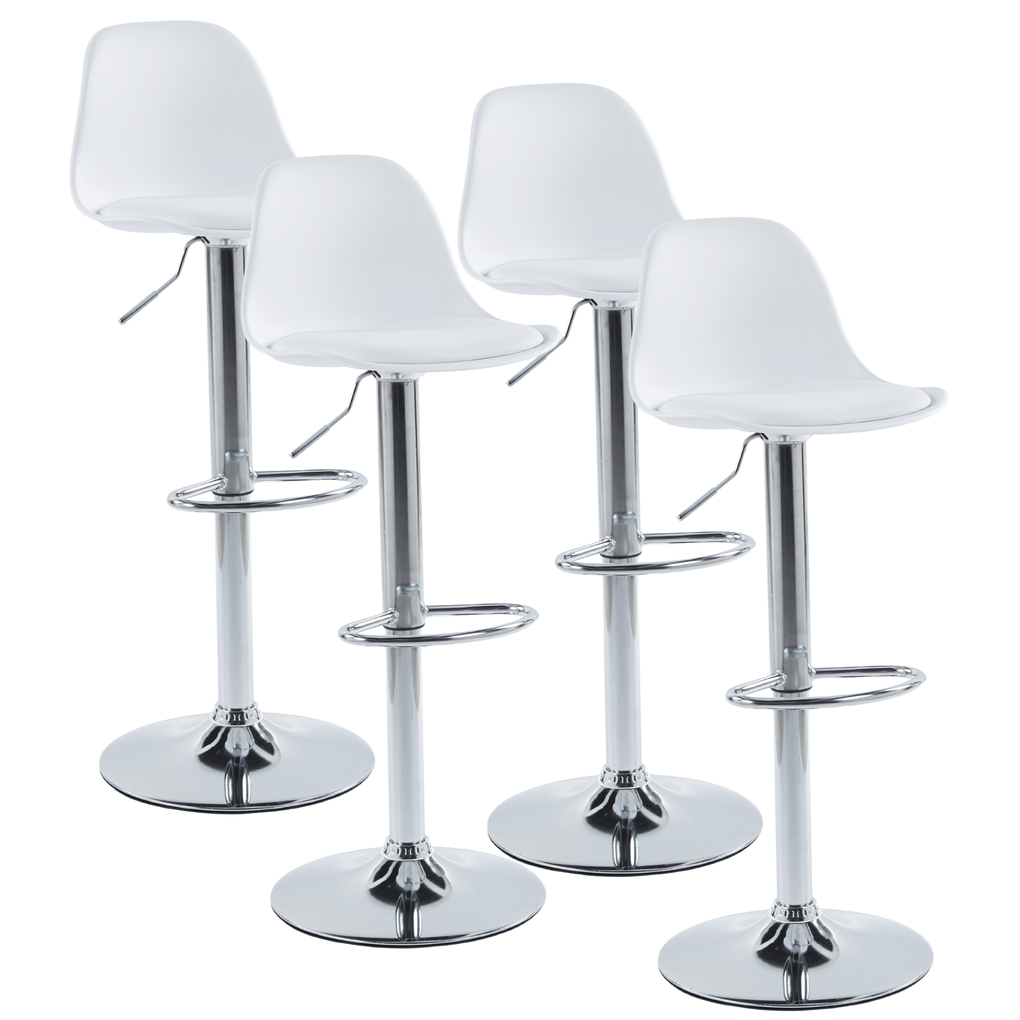 Foto 1 | Set de 4 Sillas Altas Elegantes Espresso Blancos Diseño Moderno y Sofisticado