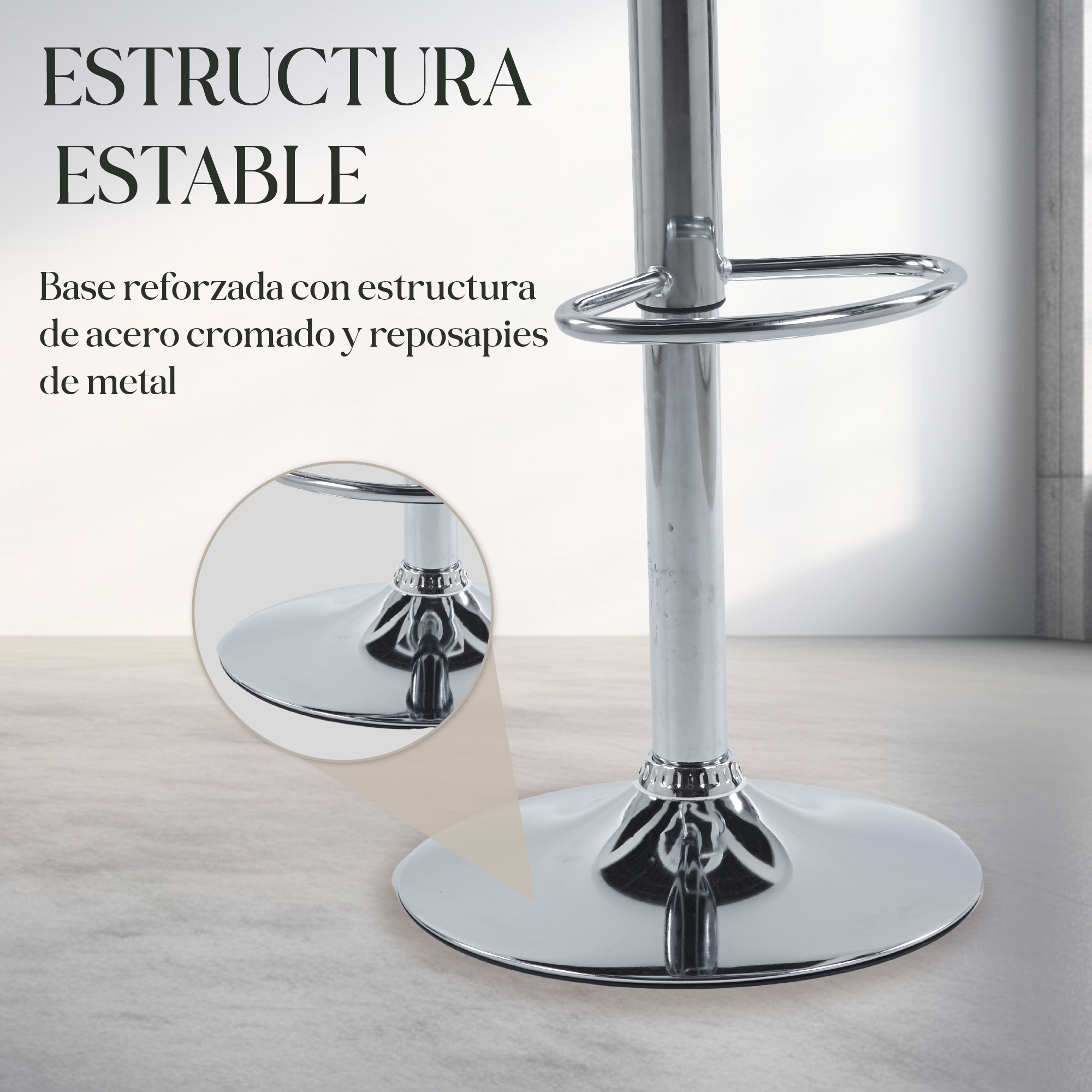 Foto 5 | Set de 4 Sillas Altas Elegantes Espresso Blancos Diseño Moderno y Sofisticado