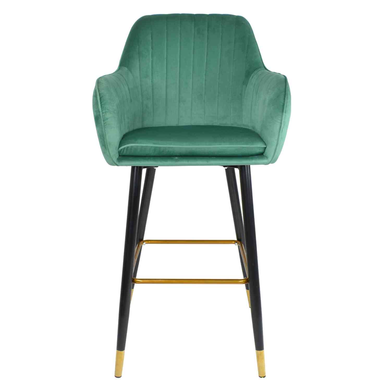 Foto 4 pulgar | Sillas Altas Tapizadas Banco Terciopelo Velvet Verde Set 2 Houzer