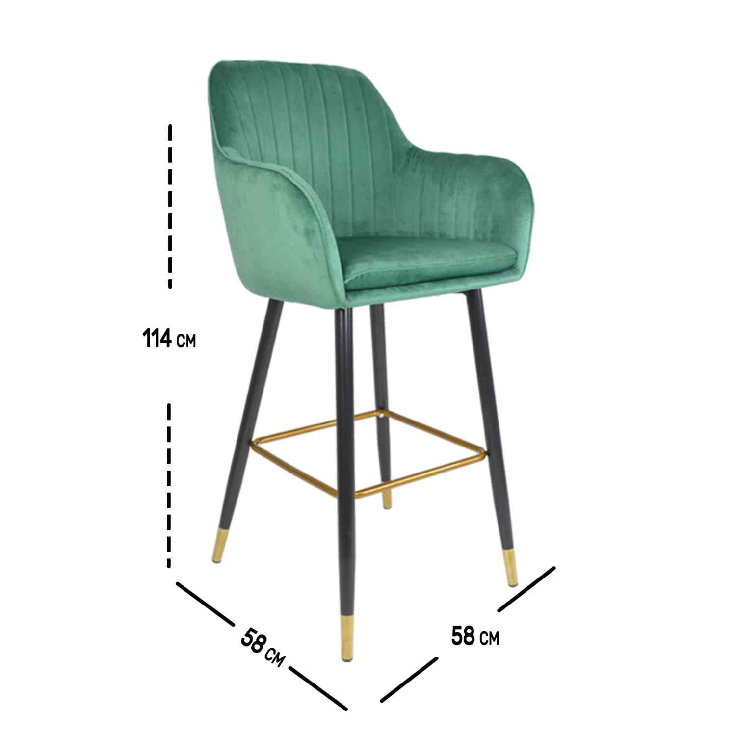 Foto 8 | Sillas Altas Tapizadas Banco Terciopelo Velvet Verde Set 2 Houzer