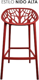 Foto 4 | Set 4 Sillas Altas Rojas Para Barra Jardín Terraza Comedor