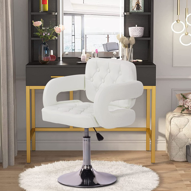 Foto 2 pulgar | Silla De Tocador Contemporánea De Altura Ajustable Blanco Gomyhome