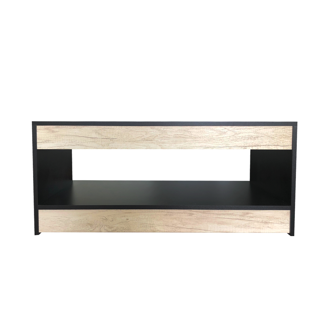 Mesa de Centro Auxiliar Doble Nivel Minimalista MC-DNIVEL color Negro