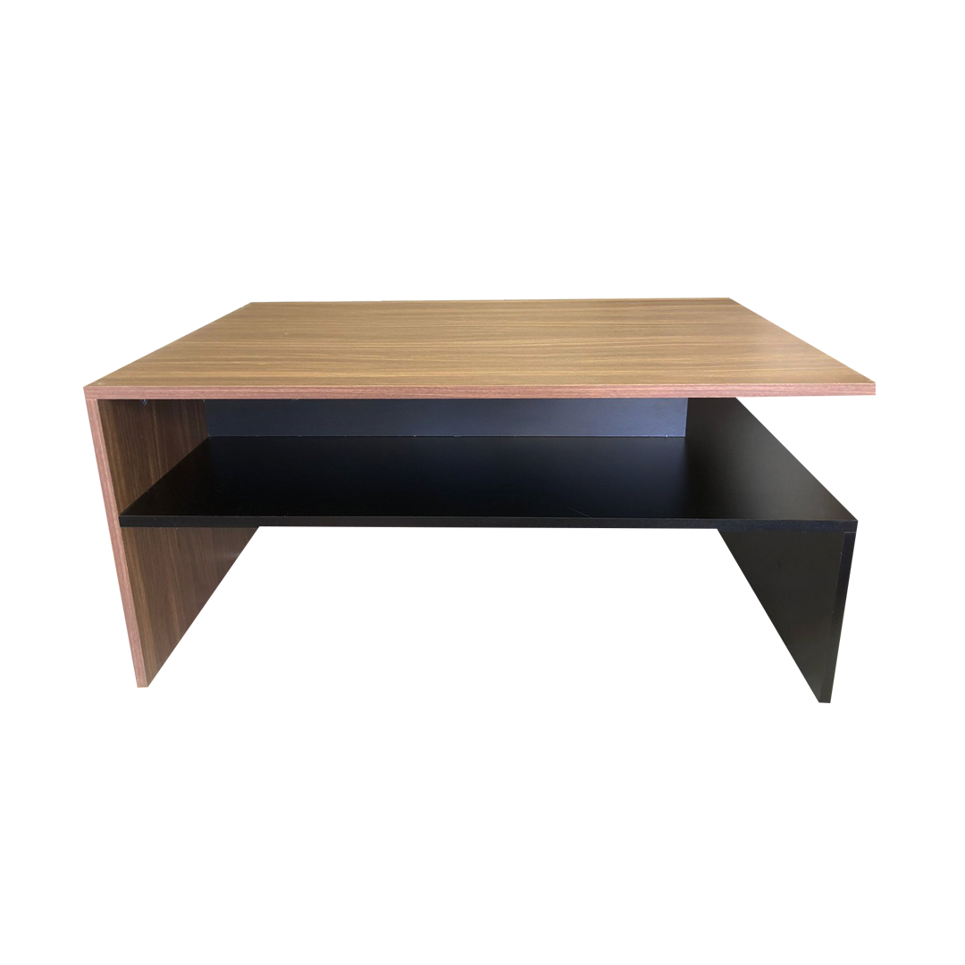 Mesa de Centro Genérica Doble Repisa Minimalista Negro