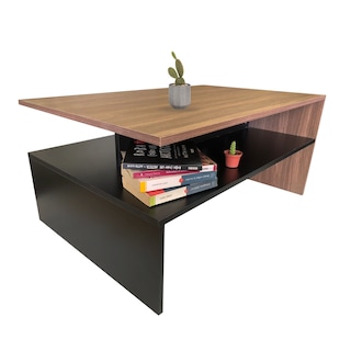 Foto 5 | Mesa de Centro Genérica Doble Repisa Minimalista Negro