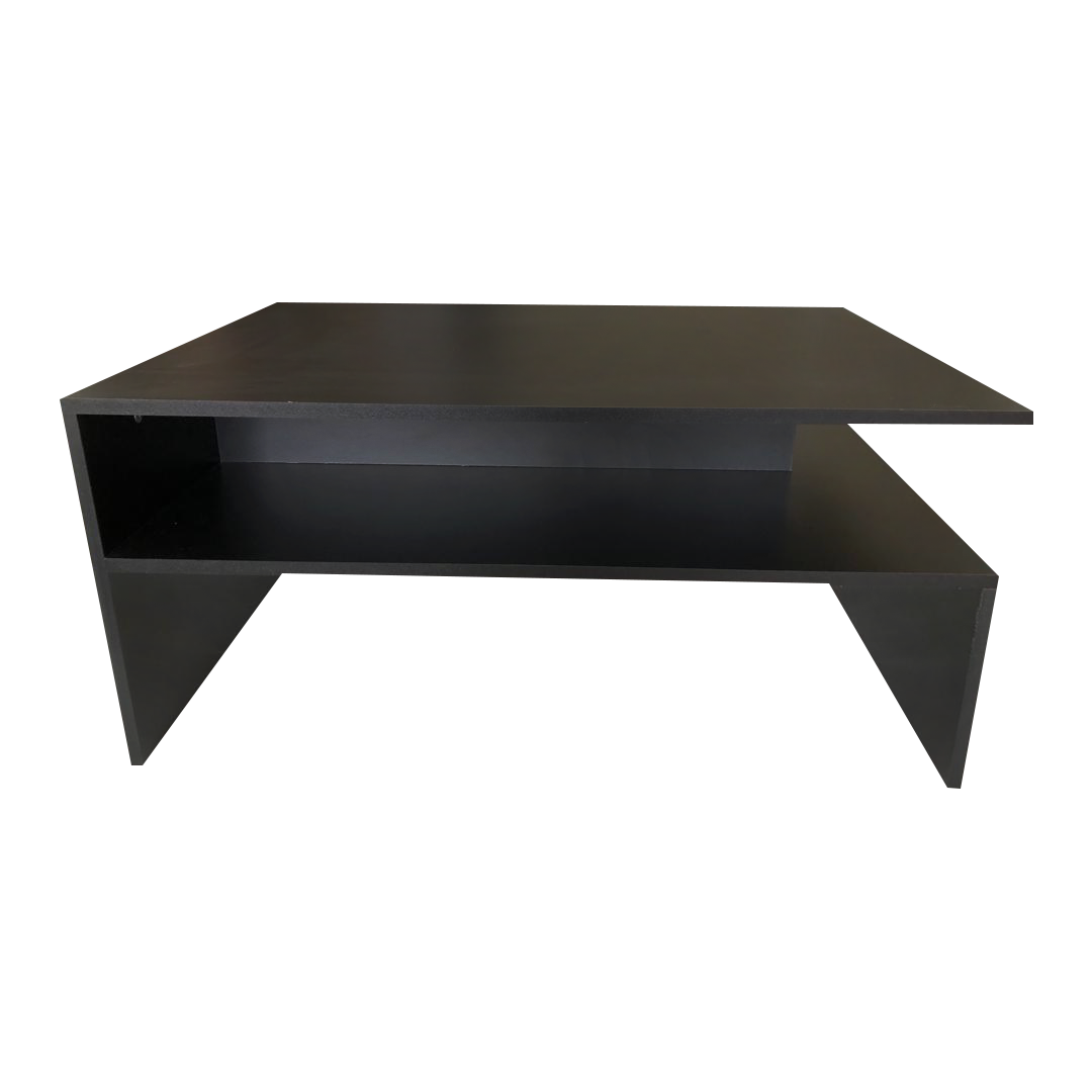 Mesa de Centro Genérica Doble Repisa Minimalista Negro