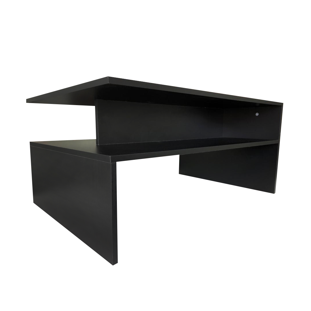 Foto 4 pulgar | Mesa de Centro Genérica Doble Repisa Minimalista Negro