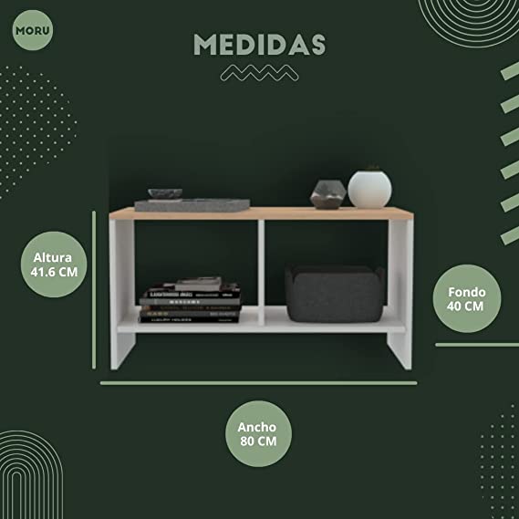 Foto 4 pulgar | Mesa de Centro Smart MORU Blanco y Roble
