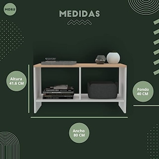 Foto 3 | Mesa de Centro Smart MORU Blanco y Roble