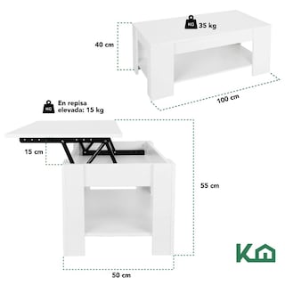 Foto 5 | Mesa de Centro Kingshouse color Blanco