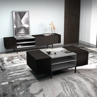 Foto 7 | Mesa de Centro Iliosinnova Italiana Marrón