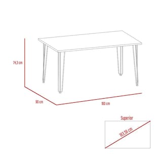 Foto 3 | Mesa Comedor Madera Aglomerada P/4 Puestos Cobre Excelsior