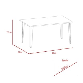 Foto 7 | Mesa Comedor Madera Aglomerada P/4 Puestos Cobre Excelsior