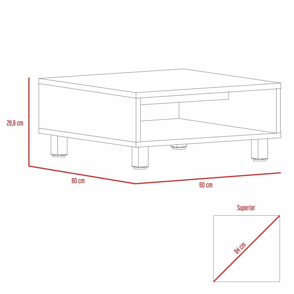 Foto 5 | Mesa De Centro Pity, Beige, Con Patas En Acero Cromado