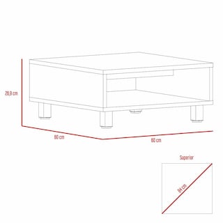 Foto 5 | Mesa De Centro Pity, Beige, Con Patas En Acero Cromado