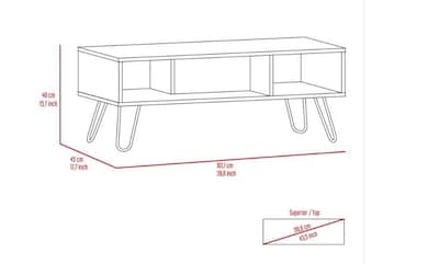 Foto 6 | Mesa De Centro Lara, Miel Y Plata Oscuro, Con Amplio Espacio Y Patas De Acero