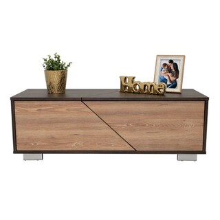 Foto 5 | Mesa De Centro Ariel, Caoba Y Miel, Con Una Puerta Y Patas De Acero
