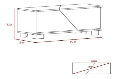 Foto 7 | Mesa De Centro Ariel, Caoba Y Miel, Con Una Puerta Y Patas De Acero