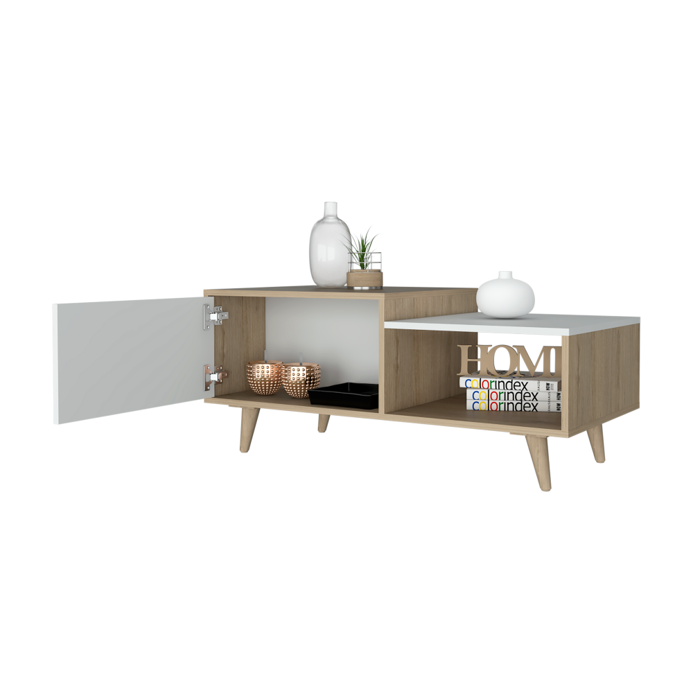 Foto 4 pulgar | Mesa De Centro Trueno, Beige Y Blanco Vainilla, Con Amplio Espacio Para Ubicar Decoraciones