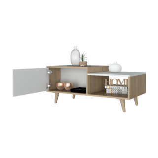 Foto 3 | Mesa De Centro Trueno, Beige Y Blanco Vainilla, Con Amplio Espacio Para Ubicar Decoraciones