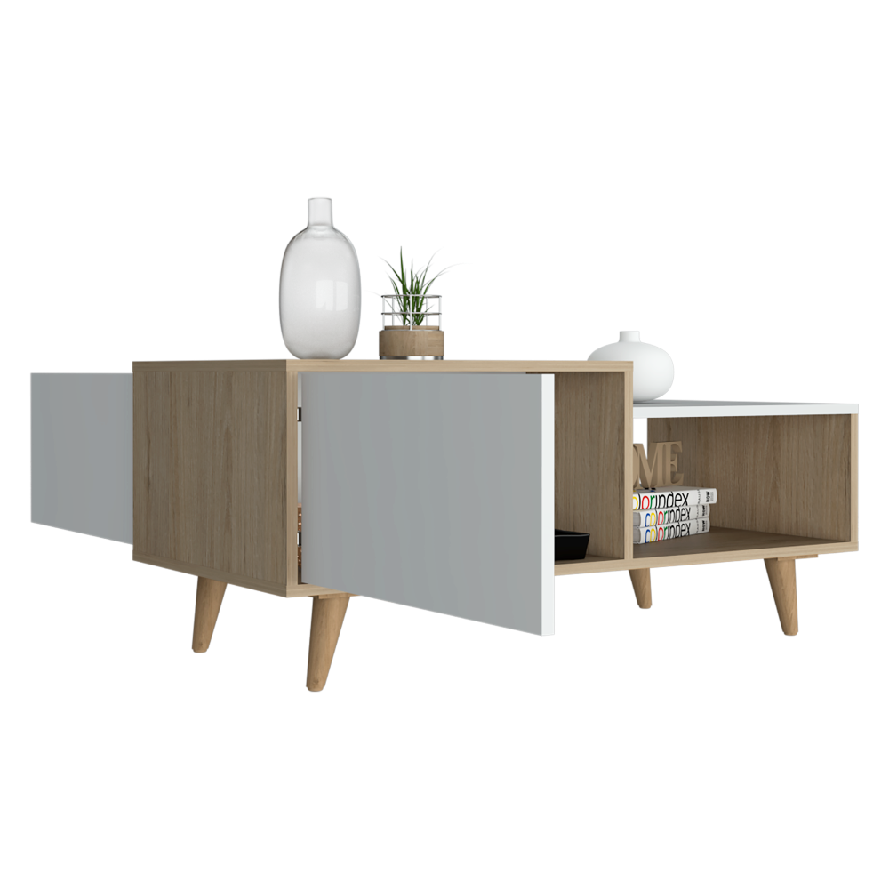 Foto 6 pulgar | Mesa De Centro Trueno, Beige Y Blanco Vainilla, Con Amplio Espacio Para Ubicar Decoraciones