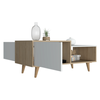 Foto 5 | Mesa De Centro Trueno, Beige Y Blanco Vainilla, Con Amplio Espacio Para Ubicar Decoraciones