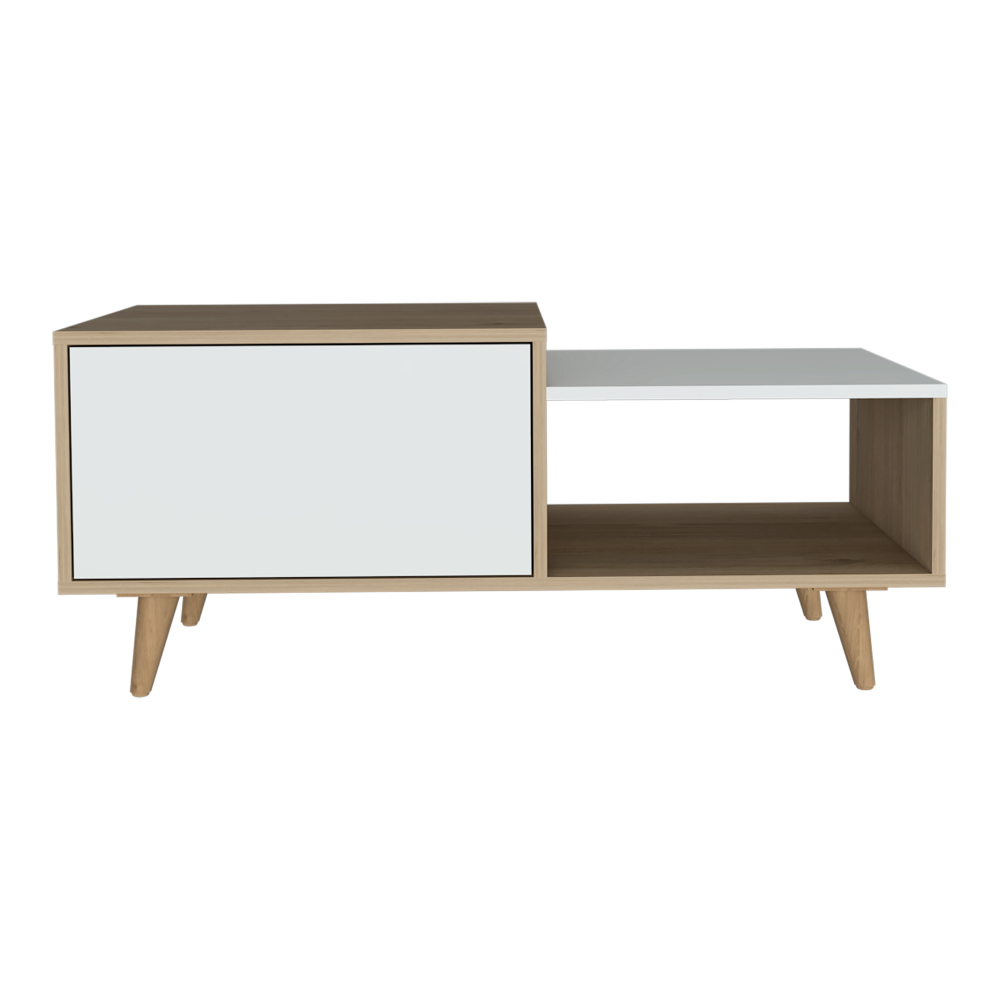Foto 7 pulgar | Mesa De Centro Trueno, Beige Y Blanco Vainilla, Con Amplio Espacio Para Ubicar Decoraciones