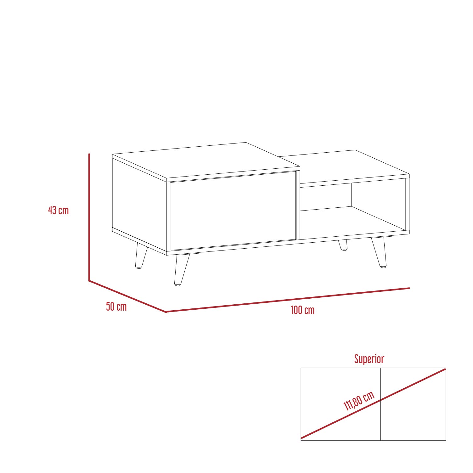 Foto 8 pulgar | Mesa De Centro Trueno, Beige Y Blanco Vainilla, Con Amplio Espacio Para Ubicar Decoraciones