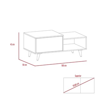 Foto 7 | Mesa De Centro Trueno, Beige Y Blanco Vainilla, Con Amplio Espacio Para Ubicar Decoraciones