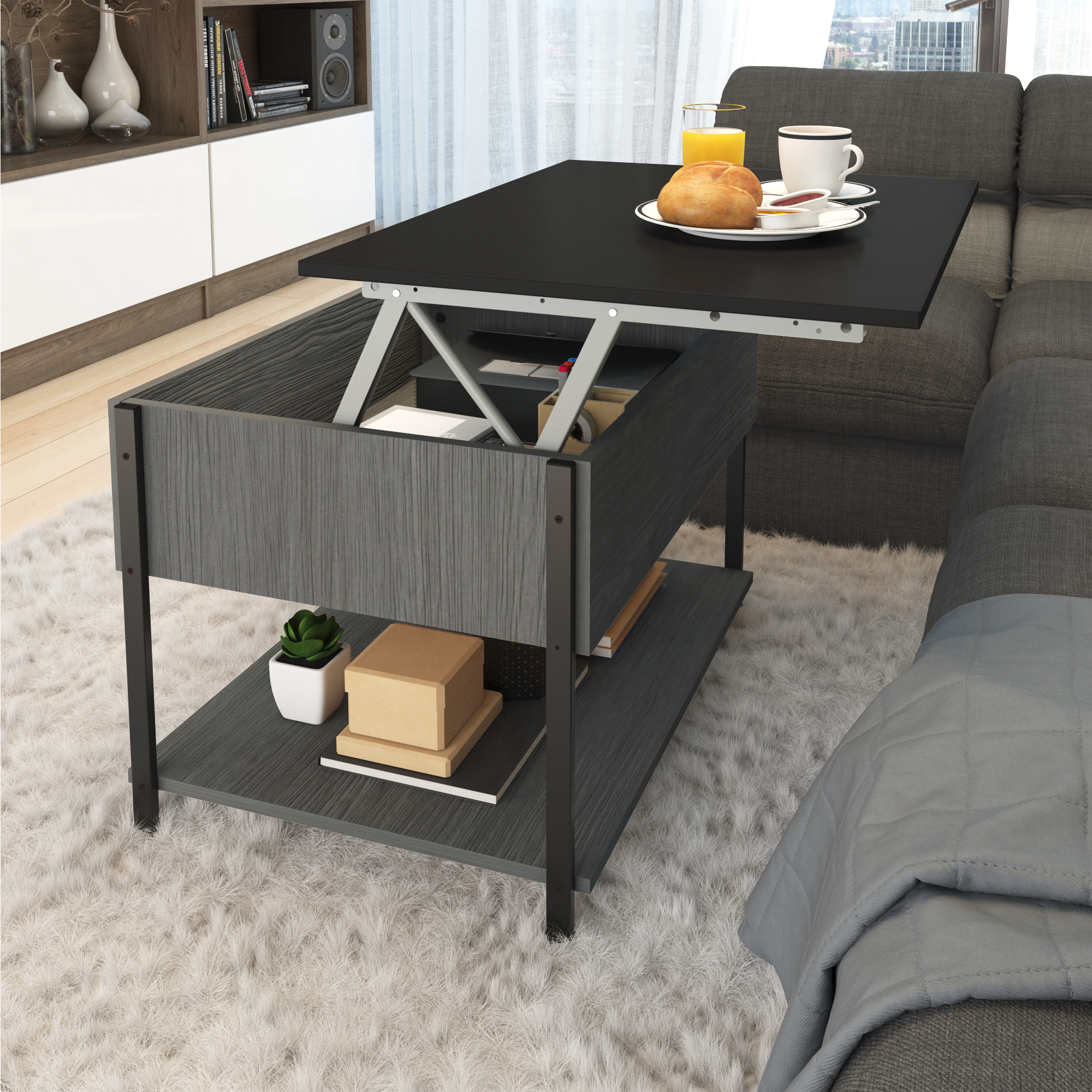 Foto 5 | Mesa de Centro Playcon Gris